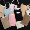 Litchi Texture Card Holder Mobile Phone Bag with Short Strap(Light Blue)