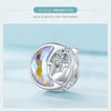 SCC2538 S925 Sterling Silver Necklace Pendant Accessories Cute Cat Moon DIY Bracelet Beads