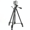 Fotopro X2 Lite 3-Section Folding Legs Tripod Mount with U-Shape Three-Dimensional Tripod Head & Phone Clamp for DSLR & Digital Camera, Adjustable Height: 53-157cm (Black)