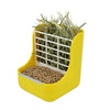 Rabbit Guinea Pig Feeder Bowl Hay & Pellet Dispenser Yellow