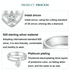 S925 Sterling Silver Platinum-plated Double-layer Chain Heart-shaped Ring, Size: 7(BSR572)