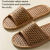 Linen Slippers Summer Couple Home Indoor Floor Rattan Grass Non-Slip Slippers, Size: 42-43(Black Grass)