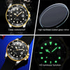 OLEVS 6650 Men Luminous Waterproof Silicone Strap Mechanical Watch(Black + Gold)
