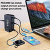 440W GaN USB Power Adapter Travel Charger with 3 x USB, 5 x PD Port, Plug:EU Plug(Black)