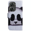 For Asus Zenfone 9 Coloured Drawing Leather Phone Case(Panda)