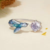 S925 Sterling Silver Platinum-plated Smart Kingfisher Petals Adjustable Open Ring(BSR540-E)