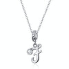 S925 Sterling Silver 26 English Letter Pendant DIY Bracelet Necklace Accessories, Style:F