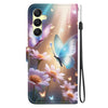 For Samsung Galaxy A25 5G Crystal Texture Colored Drawing Leather Phone Case(Butterfly Love Flower)