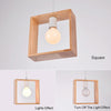 Home Decoration Personality Creative Simple Solid Wood Geometric Pendant Lights (Square)