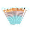 20 in 1 Diamond Handle Eye Brush Multi-functional Makeup Brush, Pink+Blue Handle and Baby Blue Brush