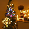 Christmas Decoration Neon Lights Wall-Mounted Ornaments, Spec: Elk-Warm Light