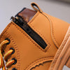Children Martin Boots Leather Kids Shoes Boys Girls Casual Short Boots, Size: 21(Yellow)