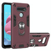 For LG K51 / Q51 2 in 1 Armour Series PC + TPU Protective Case with Ring Holder(Wine Red)