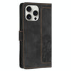 For iPhone 13 Pro Max Tulips Embossed Leather Phone Case with Lanyard(Black)