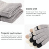 Winter Touch Screen Gloves Women Men Warm Stretch Knit Mittens Imitation Wool Thicken Full Finger Gloves(B-Blue)