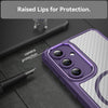 For Samsung Galaxy S24 5G Carbon Fiber Texture MagSafe Translucent Phone Case(Purple)