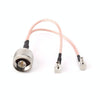 RG316 N Male to 2x TS9/CRC9 Male Splitter Cable 15cm