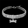 Bling Rhinestone Dog Collar, White, Large (Chihuahua, Yorkie)