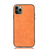 For iPhone 11 Pro Max Shockproof Sewing Cow Pattern Skin PC + PU + TPU Case(Orange)