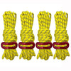 4m x 4 Rolls Outdoor Camping Tent Canopy Wind Rope Luminous Multi-Function Wind Rope Buckle Tent Fixed Rope(Figure 8 Buckle-Yellow)