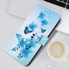 For Samsung Galaxy A33 5G Crystal Texture Colored Drawing Leather Phone Case(Blue Butterflies)