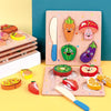 2 PCS Wood Blocks Cutting or Stringing Cube Puzzle Early Education Intelligence Toys For Children(Cake-Cutting)