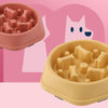 Coral Pink Slow Feeder Dog Bowl | Anti-Gulping Pet Bowl
