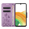 For Samsung Galaxy A36 5G Butterfly Flower Pattern Flip Leather Phone Case(Light Purple)
