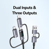 USAMS 60W 6 in 1 Digital Display Fast Charging Cable, Length:1.2m(Titanium Gray)