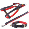 Strong Denim Dog Leash, Collar & Chest Strap Set, Red, M