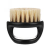 Men Ring Design Portable Boar Brush Black ABS Haircut Cleaning Shaving Brush(White)