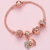 SL135 20cm Women Rose Gold Beaded Bracelet