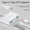 Yesido GS17 USB-C / Type-C to Dual USB + USB-C / Type-C OTG Adapter(White)