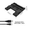 For PS4/PS4 Pro/PS4 Slim Host iplay Dual-seat Charging Multi-function Cooling Base Storage Bracket(Black)