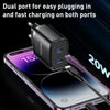 Yesido YC54 Dual USB-C / Type-C Travel Charger with 1m USB-C / Type-C to 8 Pin Cable, EU Plug (Black)