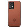 For Samsung Galaxy A52 Twill Fabric Leather Skin Back Phone Case(Brown)