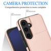 For Samsung Galaxy S25+ 5G Tri-fold Holder Leather Phone Case with Card Slot(Rose Gold)