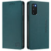 For Samsung Galaxy S20 FE RC01 Dual-Folded Magnetic Suction RFID Leather Phone Case(Dark Green)