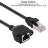 RJ45 Female to Male CAT5E Network Panel Mount Screw Lock Extension Cable, Length: 1.5m(Black)