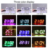 Modern 3D LED Sound Control Colorful Digital Alarm Clock Adjust Brightness Electronic Wall Glowing Hanging Clock with Remote Control(Black)