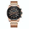 OCHSTIN 7256 Fashion Steel Strap Multifunctional Quartz Men Watch(Rose Gold Black)