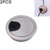 2 PCS Desk Computer Desktop Zinc Alloy Round Threading Box Hole Cover, Hole Diameter: 53mm  (Brushed Steel)