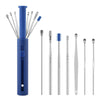 2 Packs Push-Pull Cylinder Storage Ear Scoop Set, Specification: 7 PCS/Set Blue