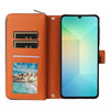 For Samsung Galaxy A06 Nine-card Slots Zipper Wallet Bag Leather Phone Case(Brown)