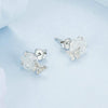 S925 Sterling Silver Platinum Plated Crystal Rose Butterfly Light Color Changing Earrings(BSE978)