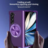 For Samsung Galaxy Z Fold5 CD Texture 360 Degree Rotating Holder MagSafe Phone Case(Purple)