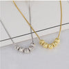 Frosted Transfer Bead Clavicle Chain Necklace(Platinum Color)