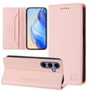 For Samsung Galaxy S23 FE 5G RC01 Dual-Folded Magnetic Suction RFID Leather Phone Case(Pink)
