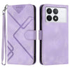 For Xiaomi Redmi K70 Line Pattern Skin Feel Leather Phone Case(Light Purple)