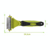 Pet Grooming Comb, Double-Sided Dematting Tool for Cats & Dogs (Green)